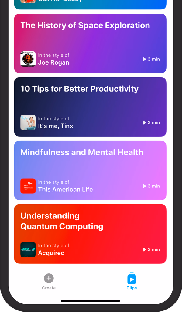 Generate clips about any topic