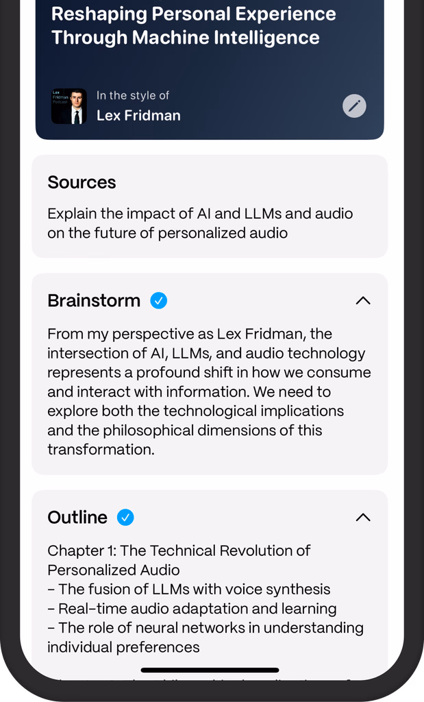 Listen to personalized audio on the go